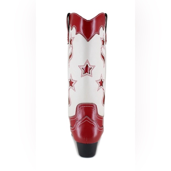 UNIONBAY Red and White Heeled Boots - Picture 4 of 6